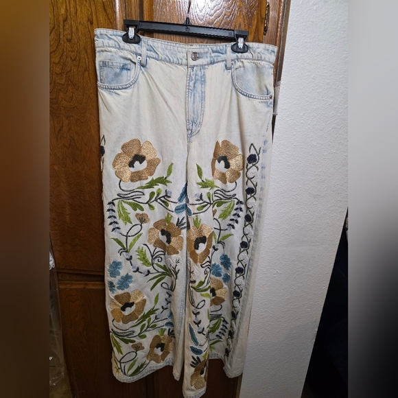 NWT WE THE FREE Mi Amore Wide-Leg Jeans Size 31 - Picture 6 of 13